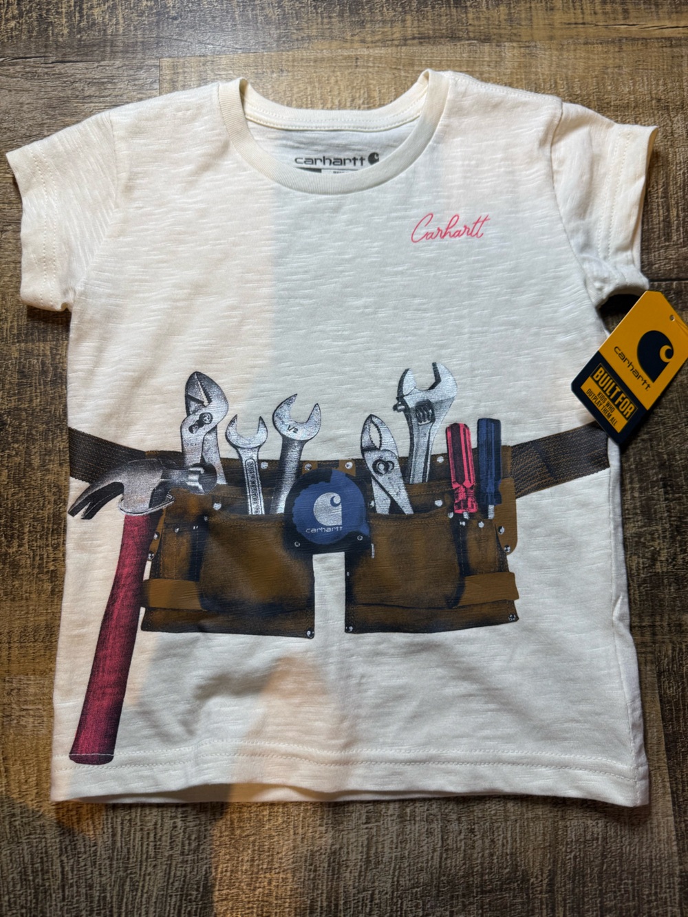 Carhartt White Kids Short Sleeve Tee with Toolbelt Graphic